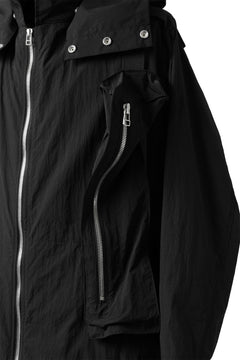 画像をギャラリービューアに読み込む, A.F ARTEFACT HOODIE LONG ZIP COAT with DETACHABLE POCKET POUCH (BLACK)