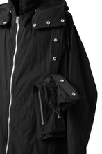 画像をギャラリービューアに読み込む, A.F ARTEFACT HOODIE LONG ZIP COAT with DETACHABLE POCKET POUCH (BLACK)