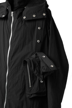 画像をギャラリービューアに読み込む, A.F ARTEFACT HOODIE LONG ZIP COAT with DETACHABLE POCKET POUCH (BLACK)