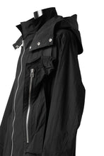 画像をギャラリービューアに読み込む, A.F ARTEFACT HOODIE LONG ZIP COAT with DETACHABLE POCKET POUCH (BLACK)
