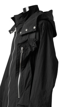 画像をギャラリービューアに読み込む, A.F ARTEFACT HOODIE LONG ZIP COAT with DETACHABLE POCKET POUCH (BLACK)