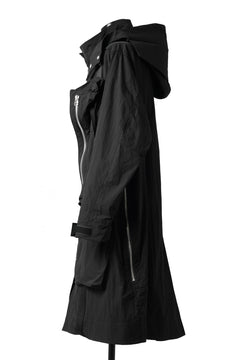 画像をギャラリービューアに読み込む, A.F ARTEFACT HOODIE LONG ZIP COAT with DETACHABLE POCKET POUCH (BLACK)