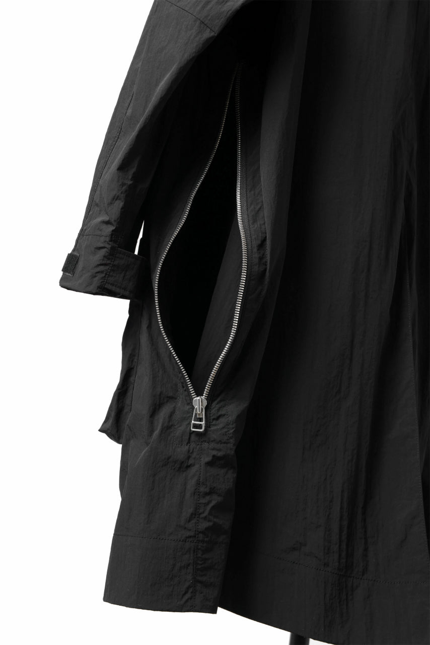 画像をギャラリービューアに読み込む, A.F ARTEFACT HOODIE LONG ZIP COAT with DETACHABLE POCKET POUCH (BLACK)