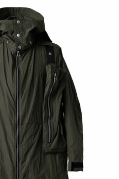 画像をギャラリービューアに読み込む, A.F ARTEFACT HOODIE LONG ZIP COAT with DETACHABLE POCKET POUCH (KHAKI)