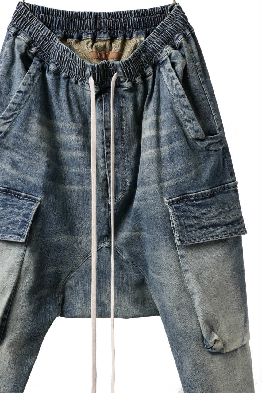画像をギャラリービューアに読み込む, A.F ARTEFACT EASY SARROUEL CARGO PANTS / FADED AGEING DENIM (BLUE)