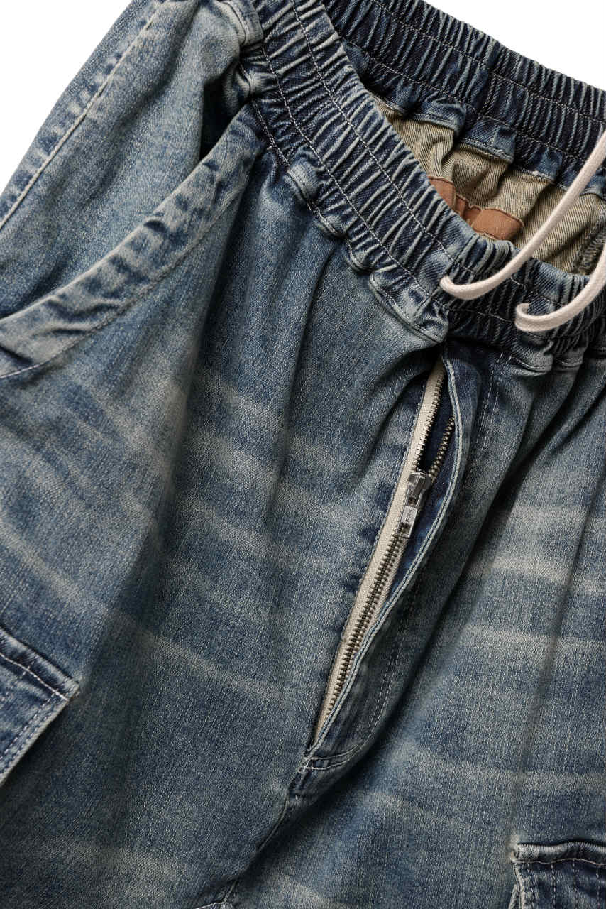 画像をギャラリービューアに読み込む, A.F ARTEFACT EASY SARROUEL CARGO PANTS / FADED AGEING DENIM (BLUE)