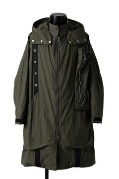 画像をギャラリービューアに読み込む, A.F ARTEFACT HOODIE LONG ZIP COAT with DETACHABLE POCKET POUCH (KHAKI)