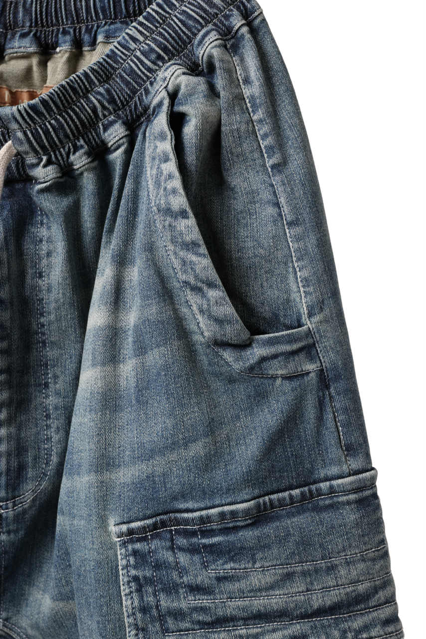 画像をギャラリービューアに読み込む, A.F ARTEFACT EASY SARROUEL CARGO PANTS / FADED AGEING DENIM (BLUE)