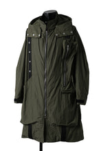 画像をギャラリービューアに読み込む, A.F ARTEFACT HOODIE LONG ZIP COAT with DETACHABLE POCKET POUCH (KHAKI)
