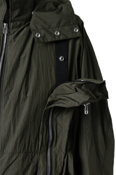 画像をギャラリービューアに読み込む, A.F ARTEFACT HOODIE LONG ZIP COAT with DETACHABLE POCKET POUCH (KHAKI)