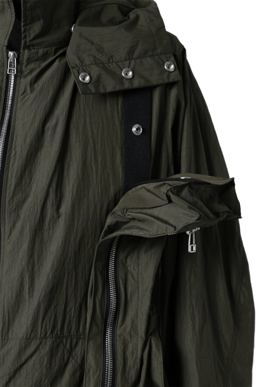 画像をギャラリービューアに読み込む, A.F ARTEFACT HOODIE LONG ZIP COAT with DETACHABLE POCKET POUCH (KHAKI)