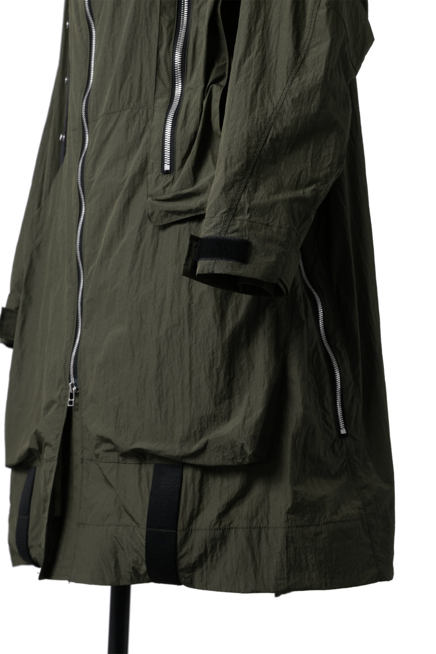 画像をギャラリービューアに読み込む, A.F ARTEFACT HOODIE LONG ZIP COAT with DETACHABLE POCKET POUCH (KHAKI)