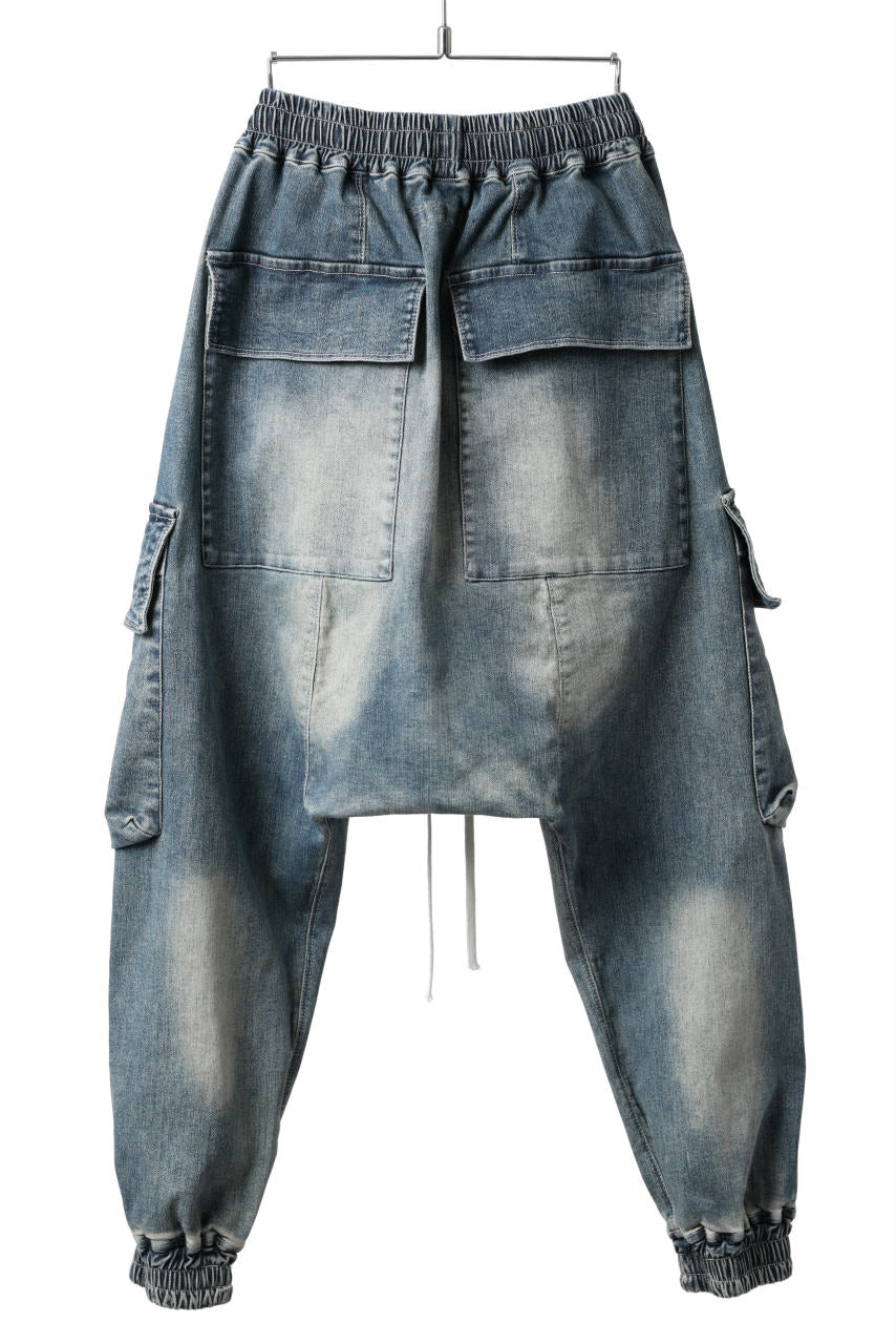 画像をギャラリービューアに読み込む, A.F ARTEFACT EASY SARROUEL CARGO PANTS / FADED AGEING DENIM (BLUE)