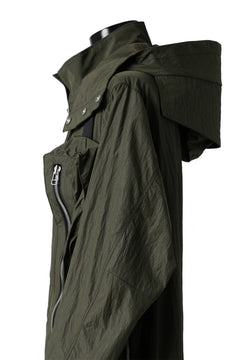 画像をギャラリービューアに読み込む, A.F ARTEFACT HOODIE LONG ZIP COAT with DETACHABLE POCKET POUCH (KHAKI)