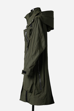 画像をギャラリービューアに読み込む, A.F ARTEFACT HOODIE LONG ZIP COAT with DETACHABLE POCKET POUCH (KHAKI)