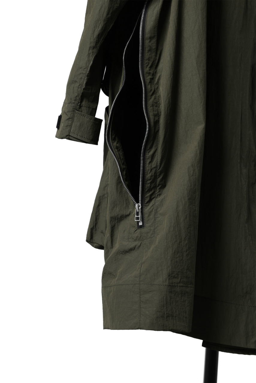 画像をギャラリービューアに読み込む, A.F ARTEFACT HOODIE LONG ZIP COAT with DETACHABLE POCKET POUCH (KHAKI)