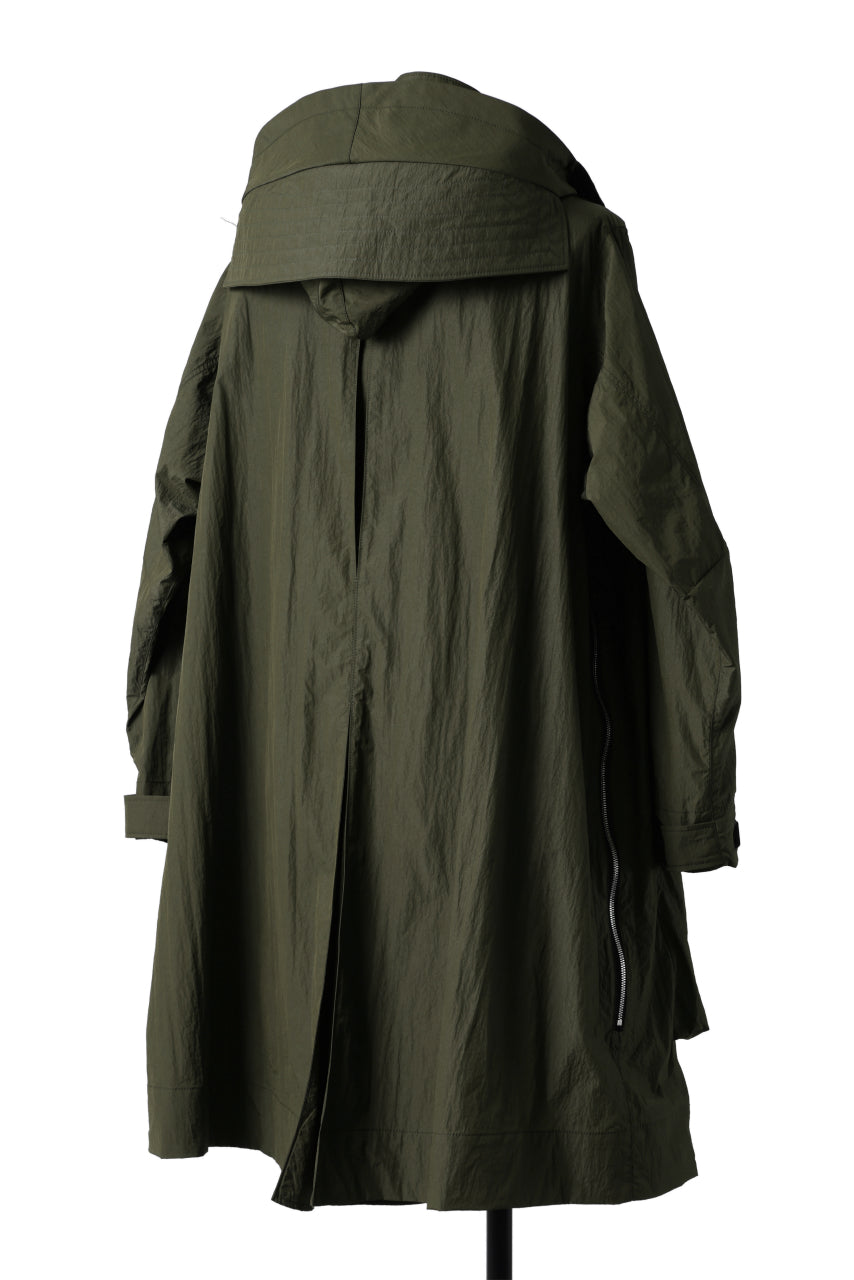 画像をギャラリービューアに読み込む, A.F ARTEFACT HOODIE LONG ZIP COAT with DETACHABLE POCKET POUCH (KHAKI)