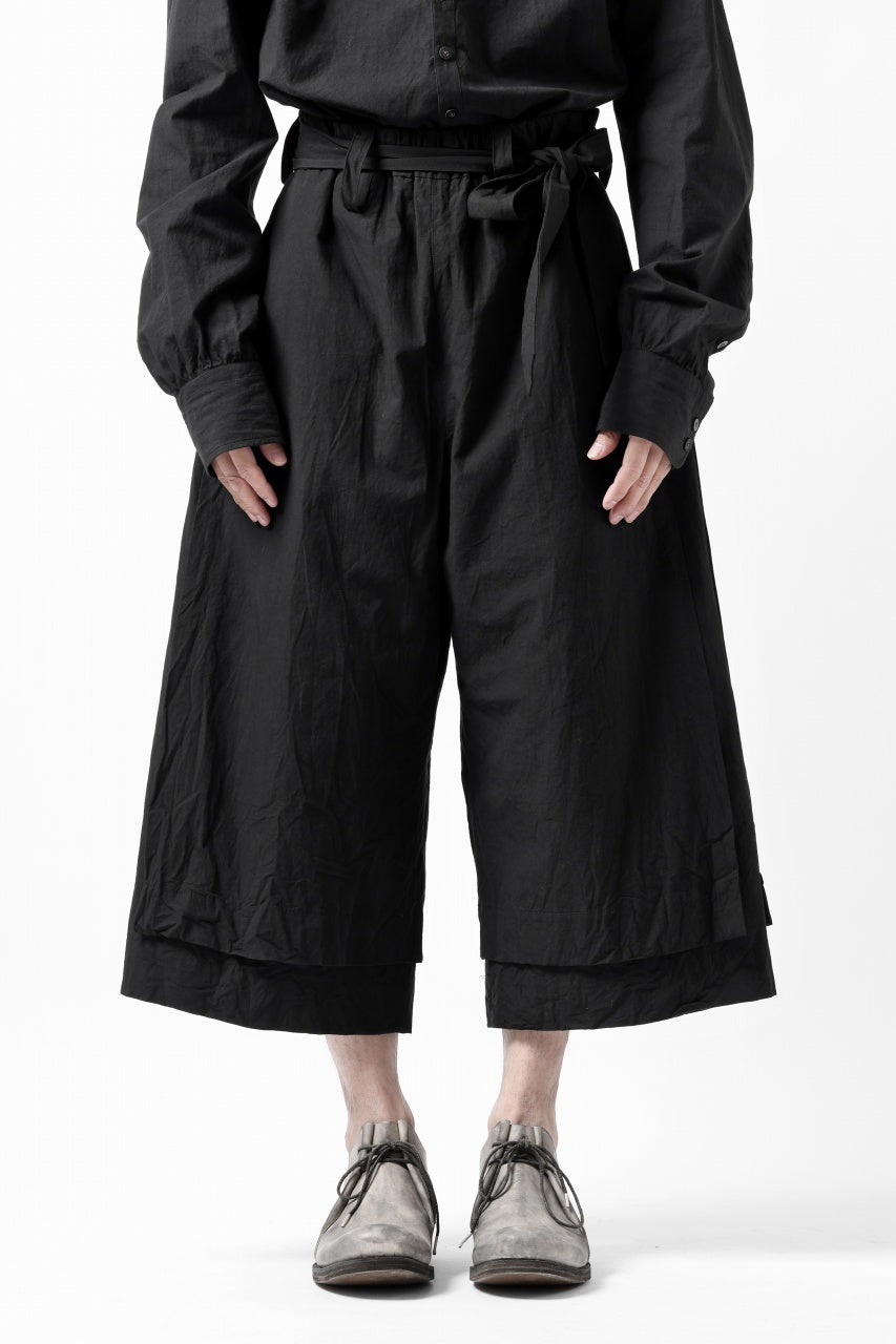 KLASICA VENT LAYERED FOLKLORE TROUSERS / HAND DYED COTTON-LINEN (BLACK)