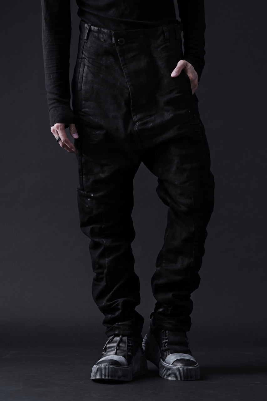 画像をギャラリービューアに読み込む, BORIS BIDJAN SABERI DROP CROTCH PANTS / VINYL COATED & NICKEL PRESSED & BODY MOLDED "P24-F1603K" (BLACK)