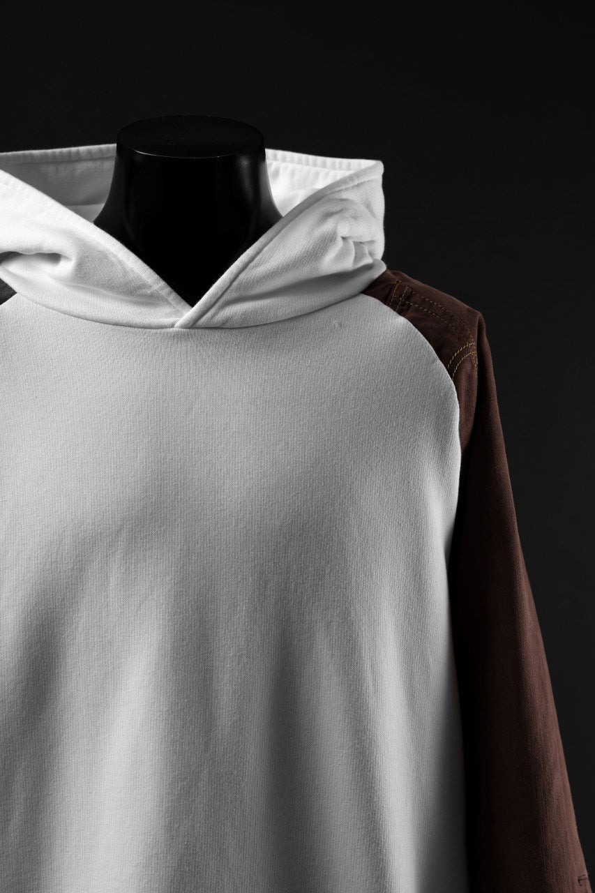 画像をギャラリービューアに読み込む, MASSIMO SABBADIN exclusive HOODY wt. HAND DYED VINTAGE DENIM SLEEVE (white)