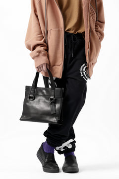 画像をギャラリービューアに読み込む, discord Yohji Yamamoto Side Zip Tote Bag S / Soft Shrink Cow Leather (BLACK)