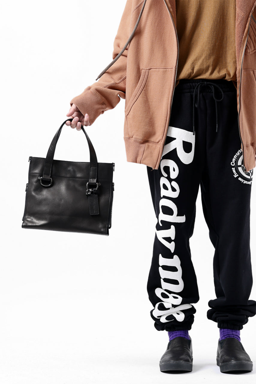 Load image into Gallery viewer, discord Yohji Yamamoto Side Zip Tote Bag S / Soft Shrink Cow Leather (BLACK)