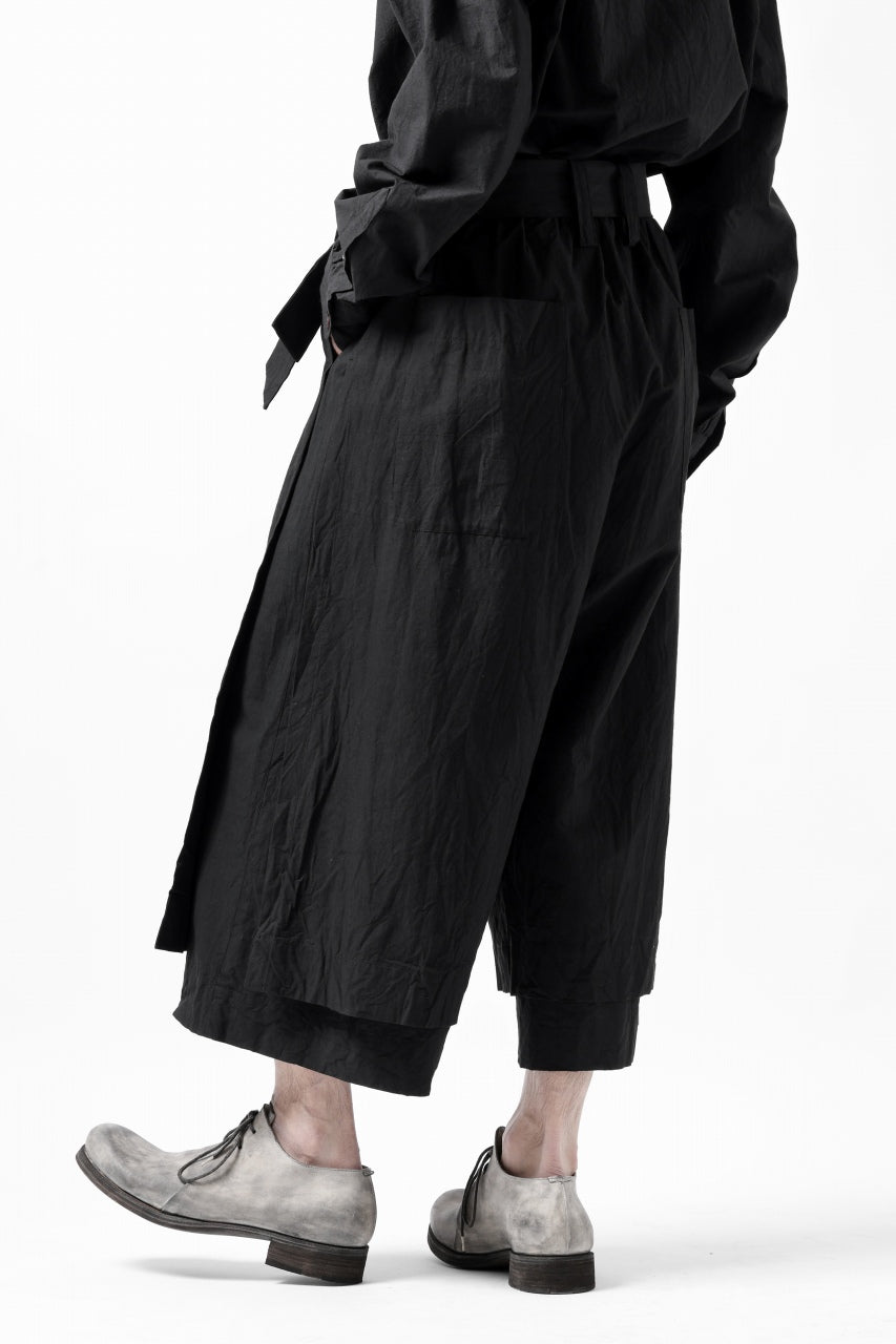 KLASICA VENT LAYERED FOLKLORE TROUSERS / HAND DYED COTTON-LINEN (BLACK)