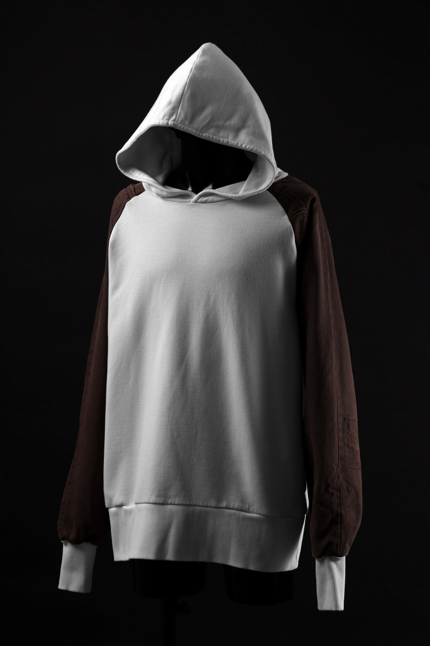 画像をギャラリービューアに読み込む, MASSIMO SABBADIN exclusive HOODY wt. HAND DYED VINTAGE DENIM SLEEVE (white)