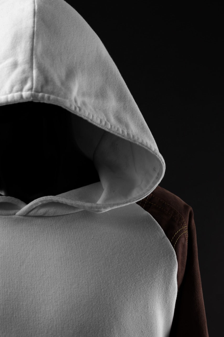 画像をギャラリービューアに読み込む, MASSIMO SABBADIN exclusive HOODY wt. HAND DYED VINTAGE DENIM SLEEVE (white)