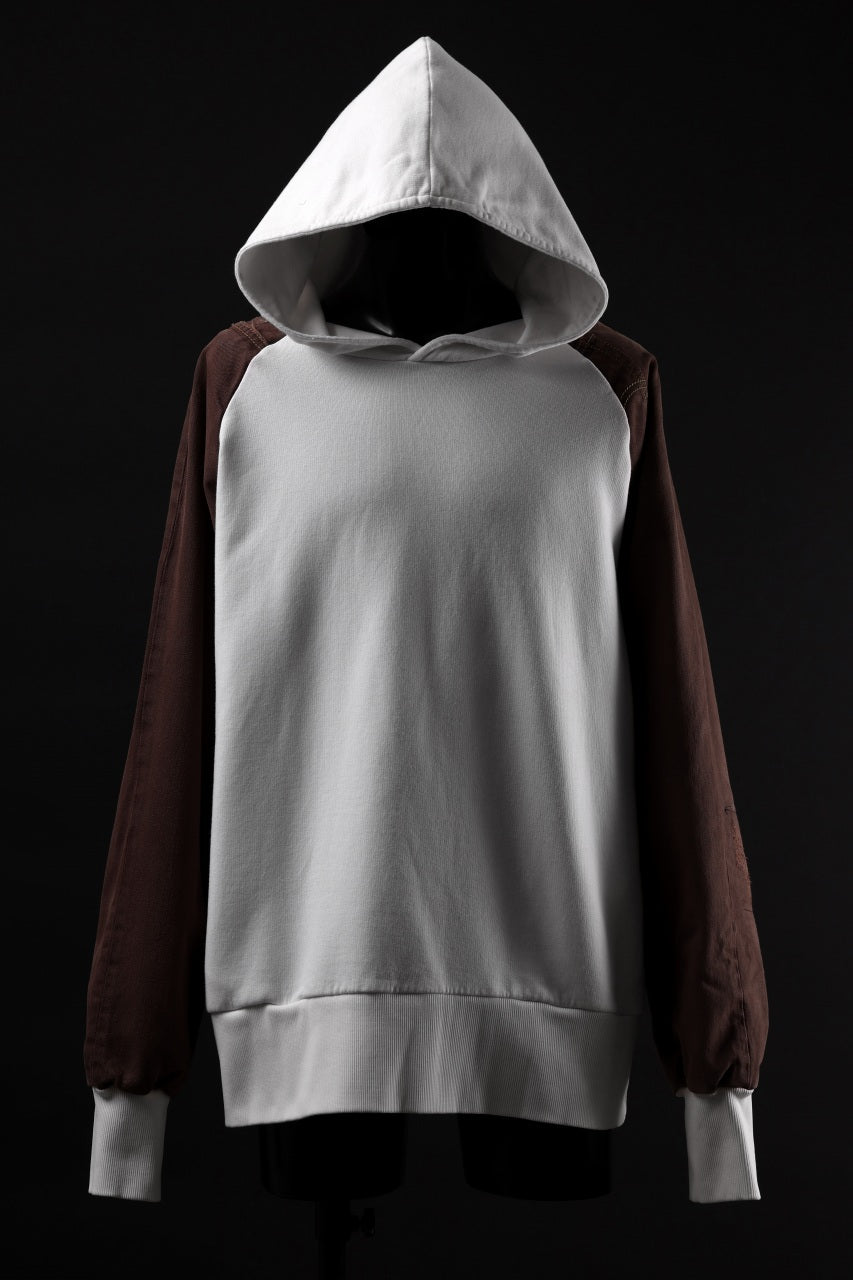 画像をギャラリービューアに読み込む, MASSIMO SABBADIN exclusive HOODY wt. HAND DYED VINTAGE DENIM SLEEVE (white)