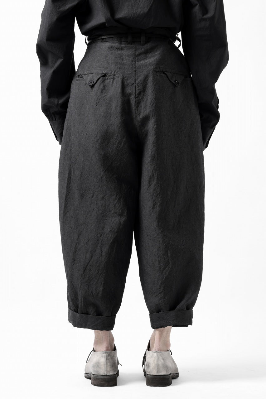 画像をギャラリービューアに読み込む, KLASICA GOSSE TWO TUCKED TROUSERS / SUMMER CHAMBRAY WOOL-LINEN (SHADOW)