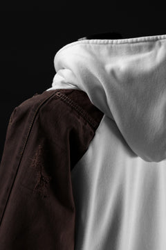 画像をギャラリービューアに読み込む, MASSIMO SABBADIN exclusive HOODY wt. HAND DYED VINTAGE DENIM SLEEVE (white)