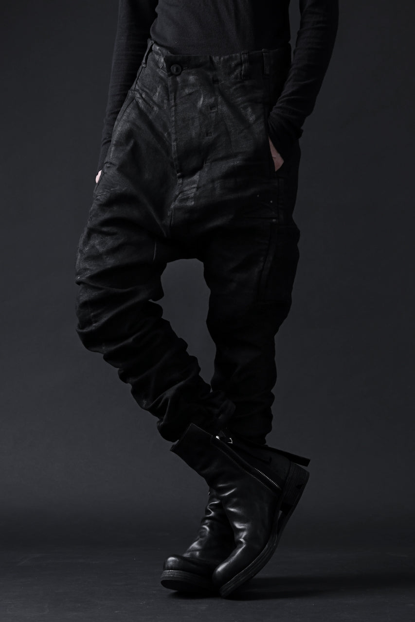 画像をギャラリービューアに読み込む, BORIS BIDJAN SABERI DROP CROTCH PANTS / VINYL COATED & NICKEL PRESSED & BODY MOLDED "P24-F1603K" (BLACK)