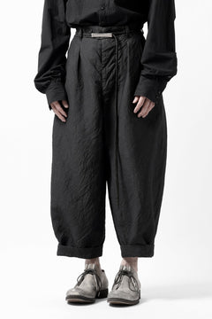 画像をギャラリービューアに読み込む, KLASICA GOSSE TWO TUCKED TROUSERS / SUMMER CHAMBRAY WOOL-LINEN (SHADOW)