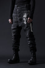 画像をギャラリービューアに読み込む, BORIS BIDJAN SABERI DROP CROTCH PANTS / STONE WASHED & USED EFFECT & BODY MOLDED "P24-F1603K" (BLACK DENIM)