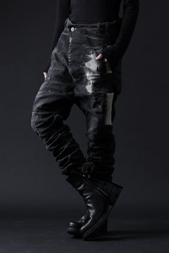 画像をギャラリービューアに読み込む, BORIS BIDJAN SABERI DROP CROTCH PANTS / STONE WASHED & USED EFFECT & BODY MOLDED "P24-F1603K" (BLACK DENIM)