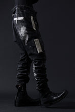 画像をギャラリービューアに読み込む, BORIS BIDJAN SABERI DROP CROTCH PANTS / STONE WASHED & USED EFFECT & BODY MOLDED "P24-F1603K" (BLACK DENIM)