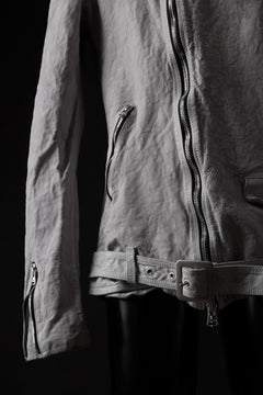 Load image into Gallery viewer, ISAMU KATAYAMA BACKLASH HOODED RIDERS JACKET / NATURAL DYED & GARMENT WASHED JP CALF (WHITE)