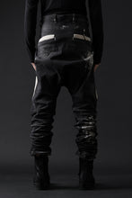 画像をギャラリービューアに読み込む, BORIS BIDJAN SABERI DROP CROTCH PANTS / STONE WASHED & USED EFFECT & BODY MOLDED "P24-F1603K" (BLACK DENIM)
