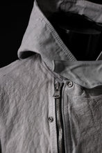 Load image into Gallery viewer, ISAMU KATAYAMA BACKLASH HOODED RIDERS JACKET / NATURAL DYED & GARMENT WASHED JP CALF (WHITE)