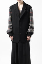 画像をギャラリービューアに読み込む, Y&#39;s BANG ON! No.176 2 STEP RIB JACKET /  WOOL MELTON SMOOTH + CHECKED JACQUARD (BLACK)