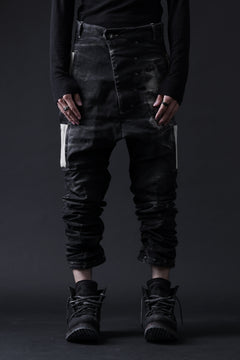 画像をギャラリービューアに読み込む, BORIS BIDJAN SABERI DROP CROTCH PANTS / STONE WASHED & USED EFFECT & BODY MOLDED "P24-F1603K" (BLACK DENIM)