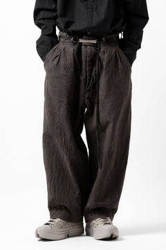 画像をギャラリービューアに読み込む, KLASICA GOSSE TWO TUCKED TROUSERS / GARMENT DYED BROKEN HERRING BONE (CINAMON)