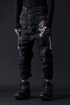 画像をギャラリービューアに読み込む, BORIS BIDJAN SABERI DROP CROTCH PANTS / STONE WASHED & USED EFFECT & BODY MOLDED "P24-F1603K" (BLACK DENIM)