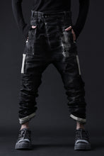 画像をギャラリービューアに読み込む, BORIS BIDJAN SABERI DROP CROTCH PANTS / STONE WASHED &amp; USED EFFECT &amp; BODY MOLDED &quot;P24-F1603K&quot; (BLACK DENIM)