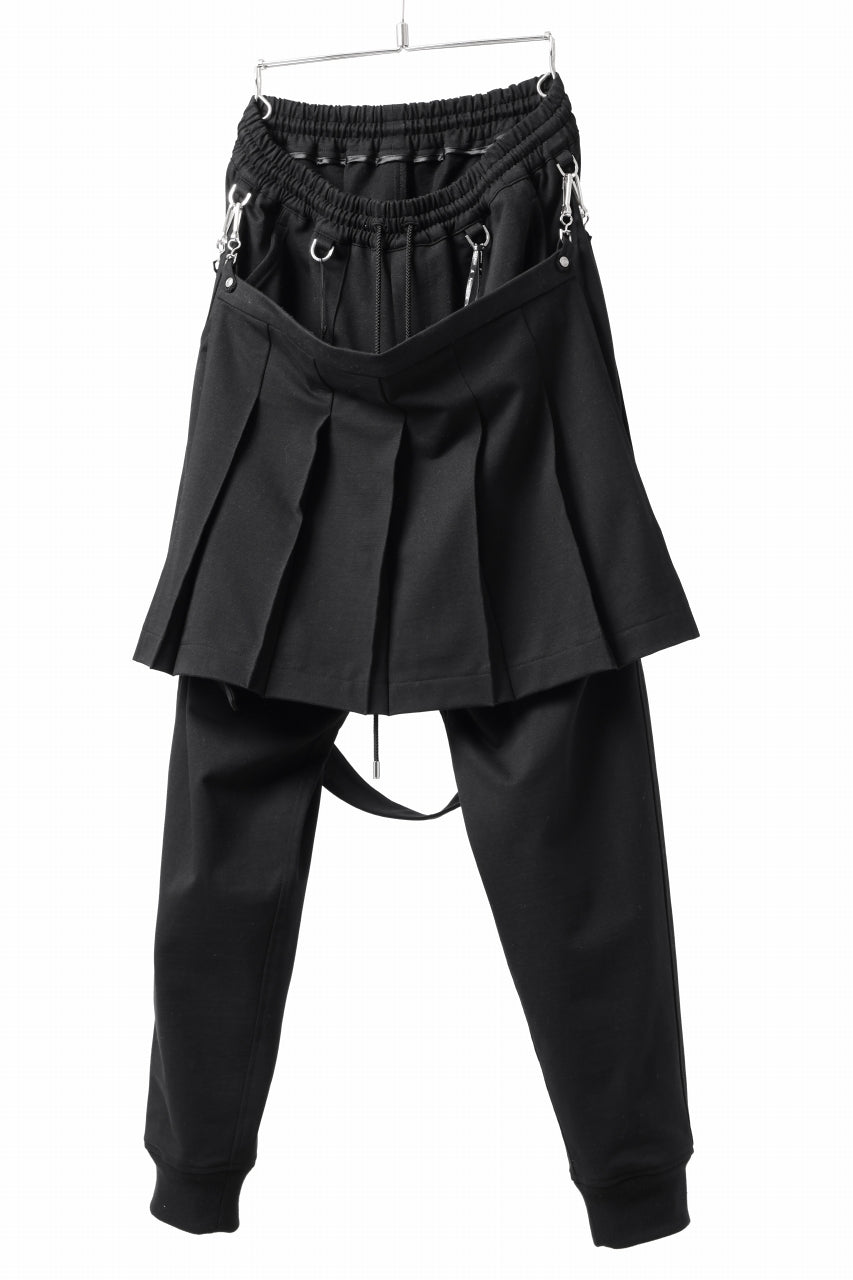 画像をギャラリービューアに読み込む, mastermind JAPAN BONDAGE SLIM TROUSERS / MEDIUM C-JERSEY STRETCH (BLACK)