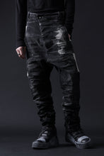 画像をギャラリービューアに読み込む, BORIS BIDJAN SABERI DROP CROTCH PANTS / STONE WASHED & USED EFFECT & BODY MOLDED "P24-F1603K" (BLACK DENIM)