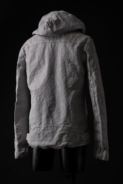 画像をギャラリービューアに読み込む, ISAMU KATAYAMA BACKLASH HOODED RIDERS JACKET / NATURAL DYED - GARMENT WASHED JP CALF (WHITE)