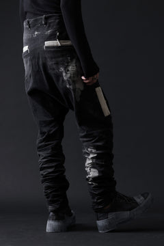 画像をギャラリービューアに読み込む, BORIS BIDJAN SABERI DROP CROTCH PANTS / STONE WASHED & USED EFFECT & BODY MOLDED "P24-F1603K" (BLACK DENIM)