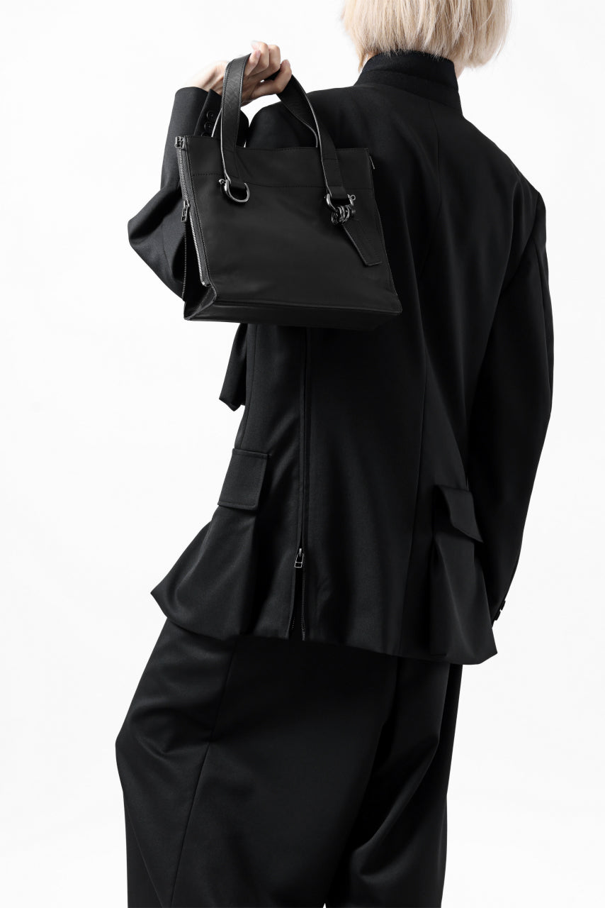 Load image into Gallery viewer, discord Yohji Yamamoto Side Zip Tote Bag S / Soft Shrink Cow Leather (BLACK)